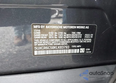 2019 BMW X5 xDrive40I z USA, uszkodzony, nr VIN 5UXCR6C58KLK83793